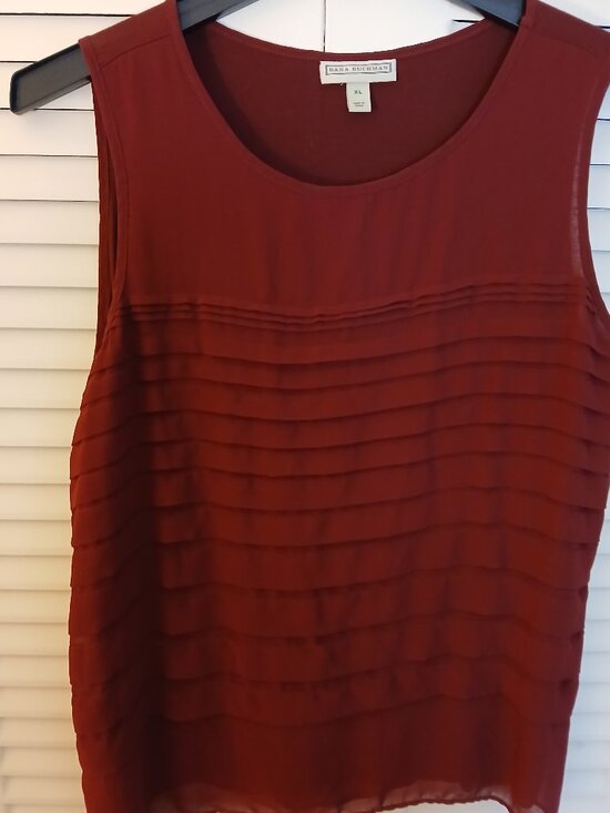 Dana Buchman Tops - DANA BUCHMAN dark red shell with Ruffles